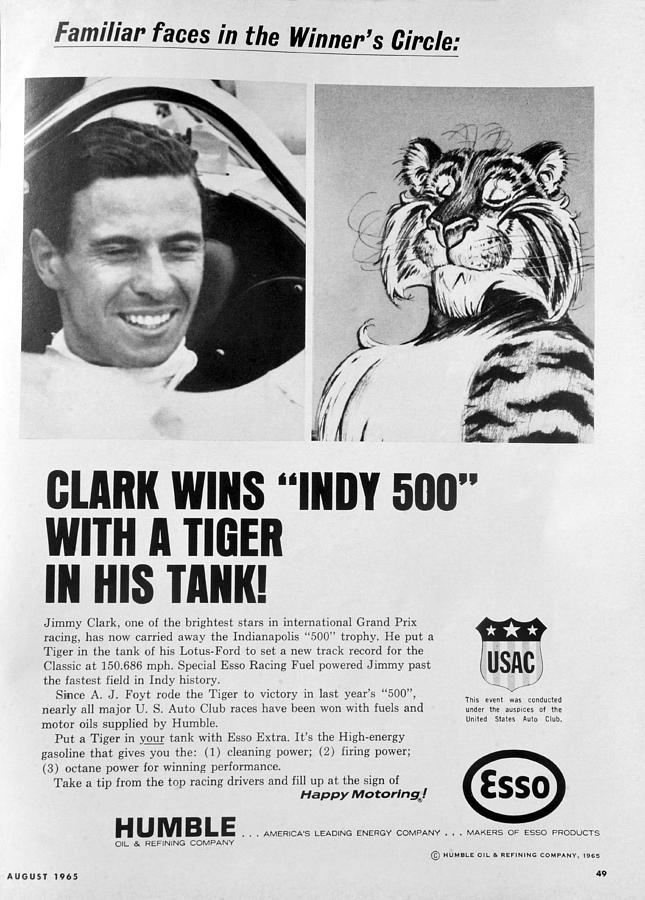 1965 Esso add with Jimmy Clark Photograph by David Lee Thompson