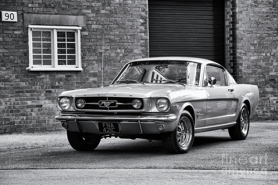 1965 Ford Mustang Monochrome Photograph by Tim Gainey
