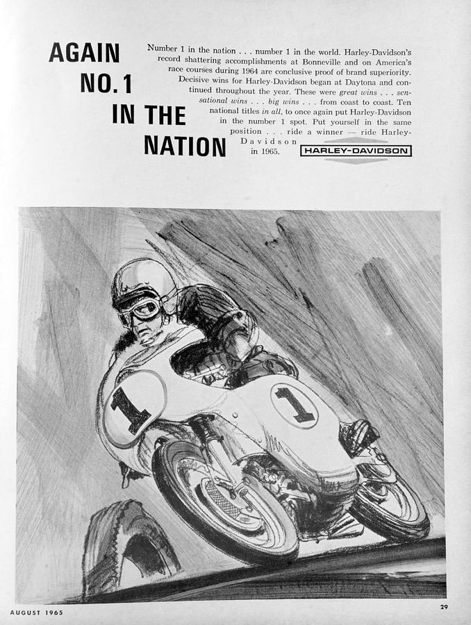 1965 Harley Davidson racing add Photograph by David Lee Thompson