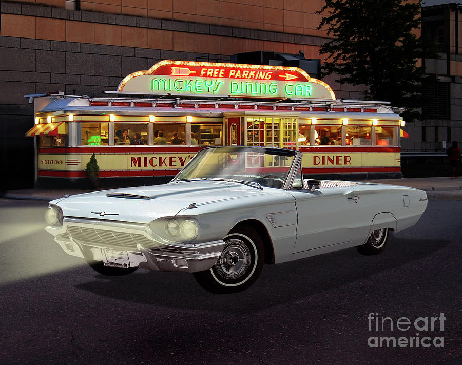 1965 Thunderbird, Mickeys Dining Car Photograph by Ron Long