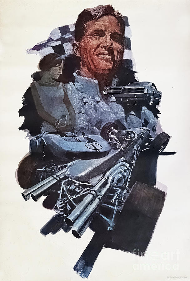 1967 Dan Gurney Eagle Poster Mixed Media by Retrographs