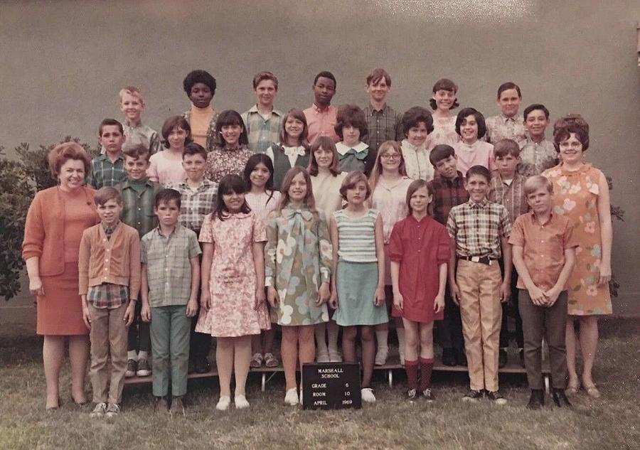 1969 Elementary Marshall School Class Vintage Color Photo California