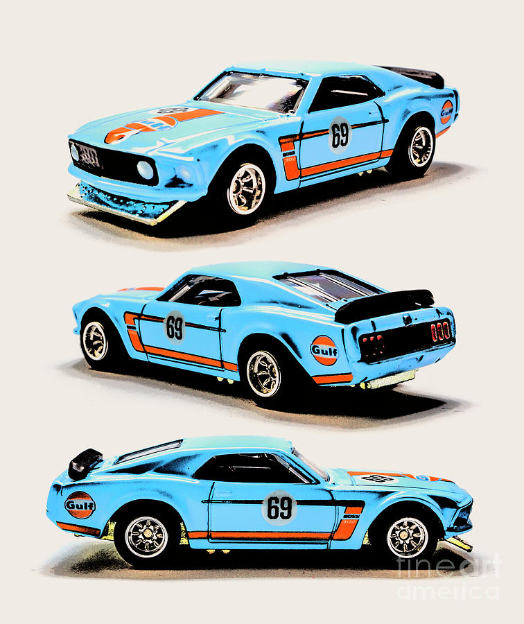 FORD MUSTANG BOSS 302 1969 US American muscle car A3 size Fine Art Print 