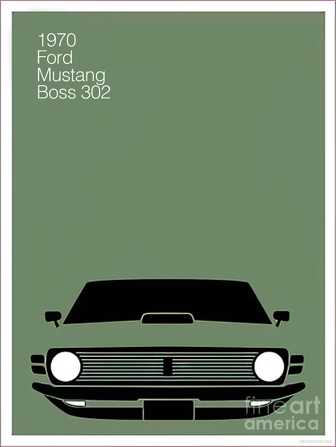 1970 Ford Mustang Boss 302 Mixed Media by Retrographs