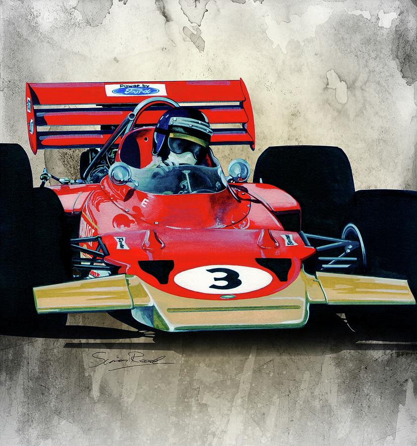 1970 Lotus 72 Painting by Simon Read