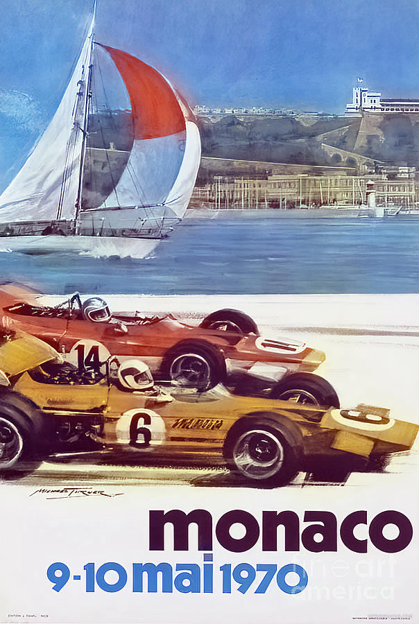 1970 Monaco Grand Prix Race Poster Mixed Media by Retrographs