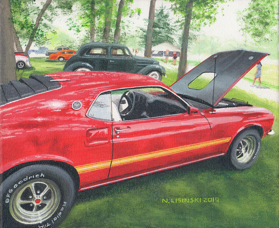 1970 Mustang Mach 1 Painting by Norb Lisinski