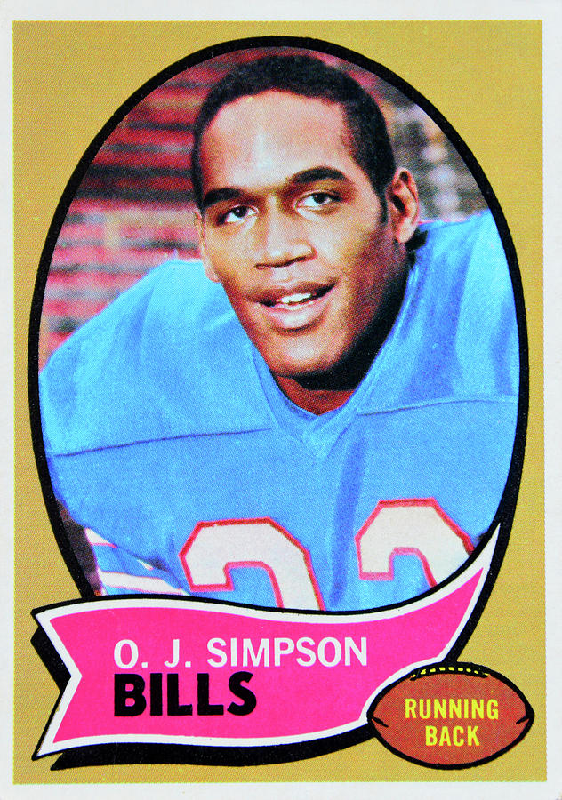 Buffalo Bills Photograph - 1970 O.J. Simpson Topps rookie card by David Lee Thompson