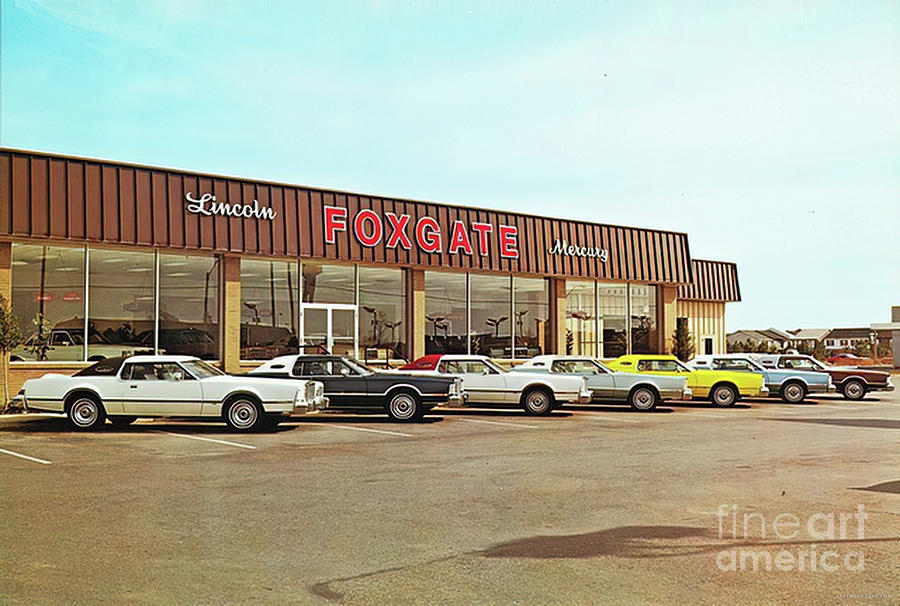 1970s Image Of Foxgate Lincoln Dealership Photograph by Retrographs