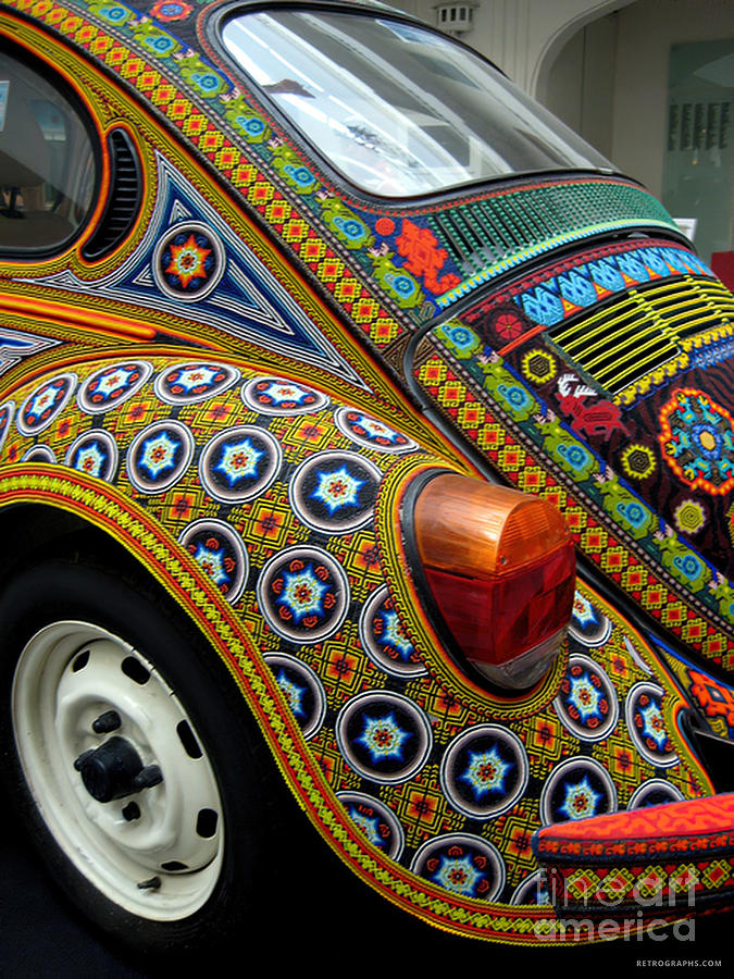 1970s Volkswagen Beetle With Psychedelic Paint Job Photograph by Retrographs