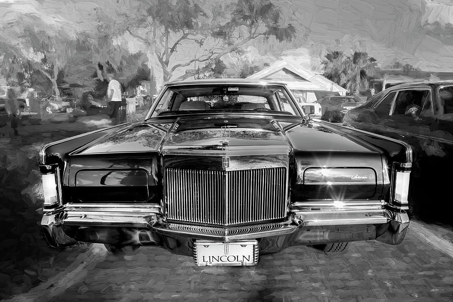 1971 Lincoln Continental Mark III BW 102 Photograph by Rich Franco