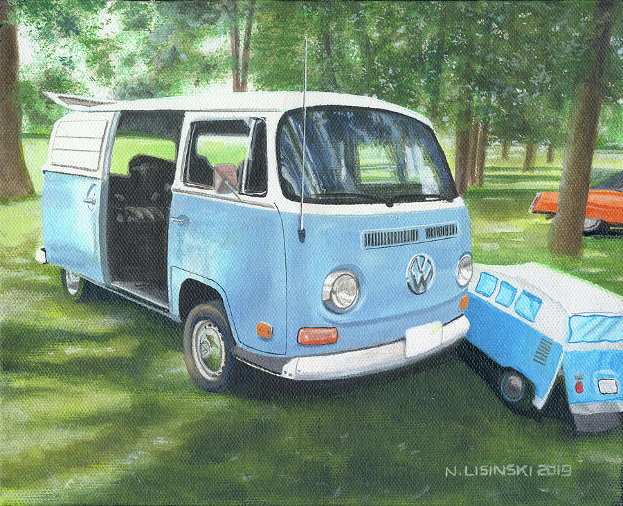 1972 VW Camper Painting by Norb Lisinski