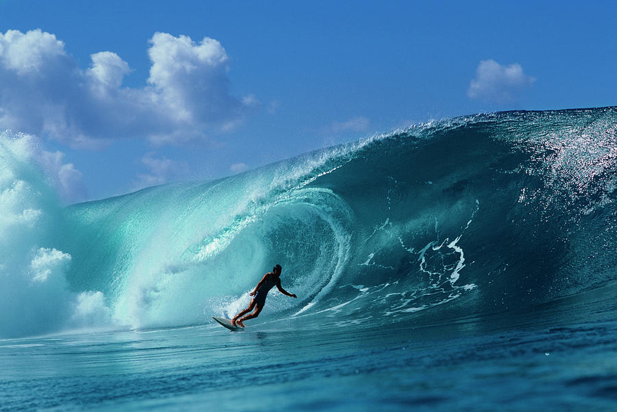 1980s Anonymous Silhouetted Man Surfer Painting By Vintage Images 