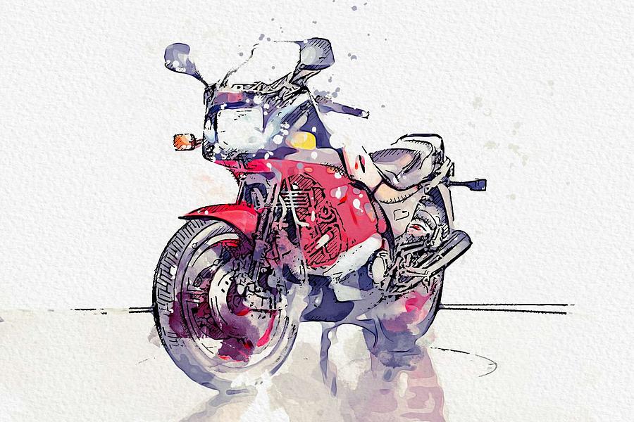 1984 Kawasaki GPZ 750 R 2 watercolor by Ahmet Asar Painting by Celestial Images