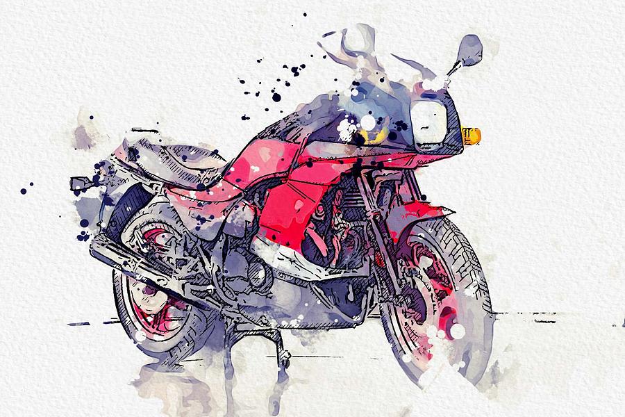 1984 Kawasaki GPZ 750 R 3 watercolor by Ahmet Asar Painting by Celestial Images
