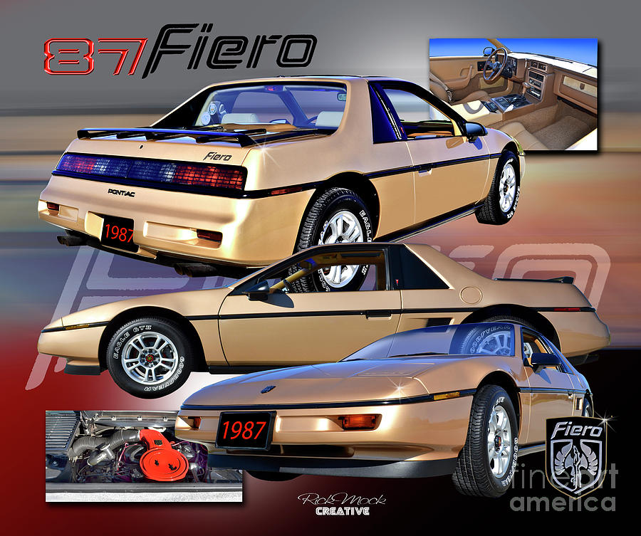 1987 Pontiac Fiero Digital Art by Rick Mock