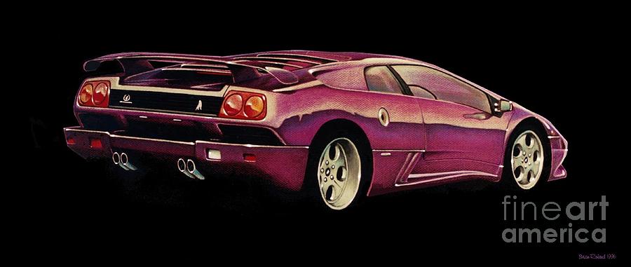 1995 Lamborghini Diablo Drawing by Brian Roland