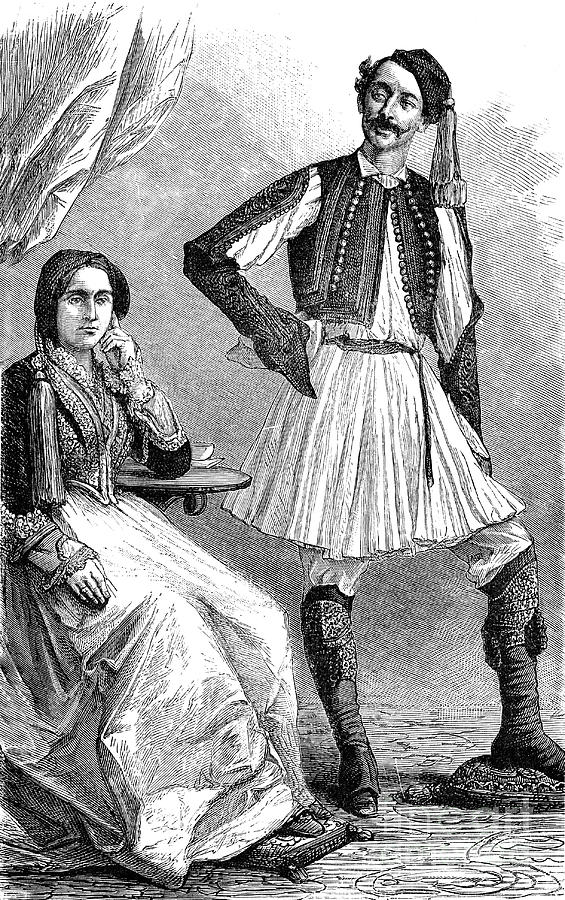 19th Century Greek Man And Woman Photograph by Collection Abecasis/science Photo Library