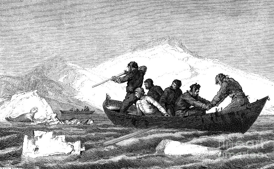 19th Century Photograph - 19th Century Seal Hunters by Collection Abecasis/science Photo Library 19th Century Photograph - 19th Century Seal Hunters by Collection Abecasis/science Photo Library