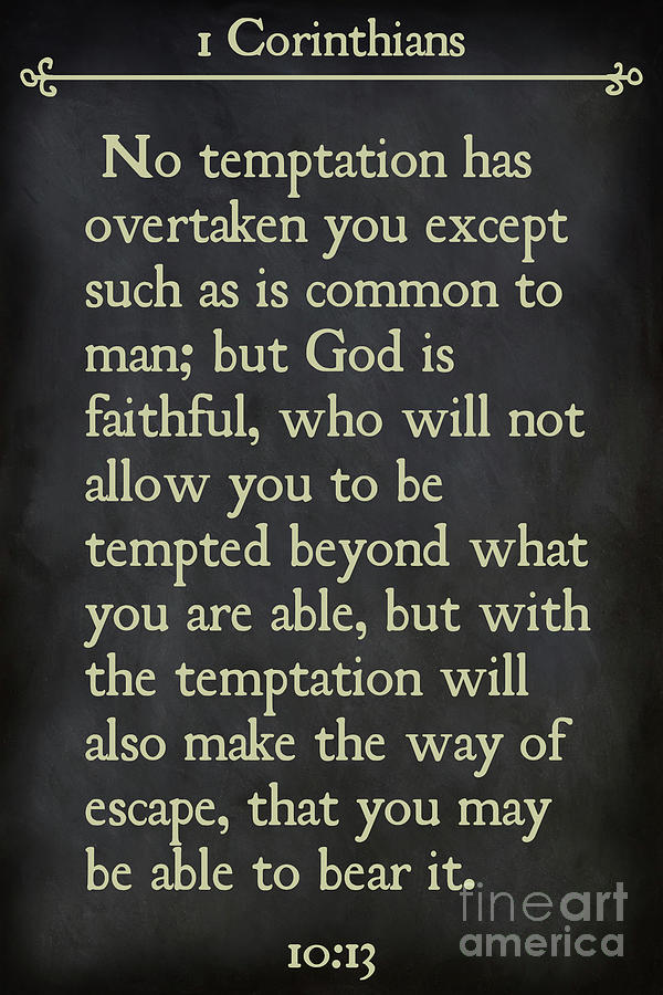 1 Corinthians 10 13- Inspirational Quotes Wall Art Collection #3 Painting by Mark Lawrence