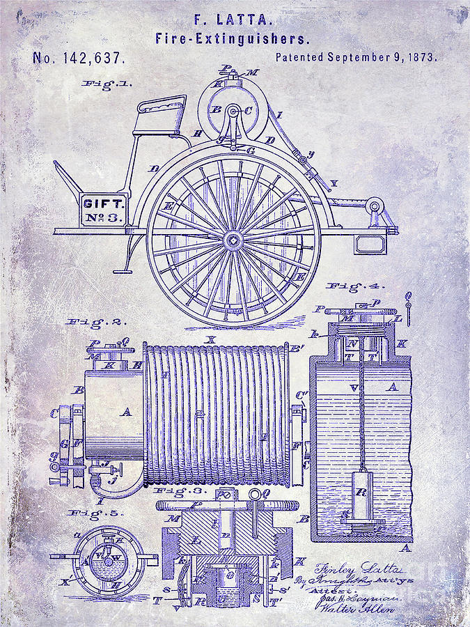 1873 Fire Extinguisgers Patent #2 Photograph by Jon Neidert
