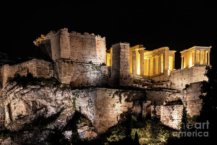 A night view of Acropolis in Athens, Greece #2 Photograph by Didier Marti