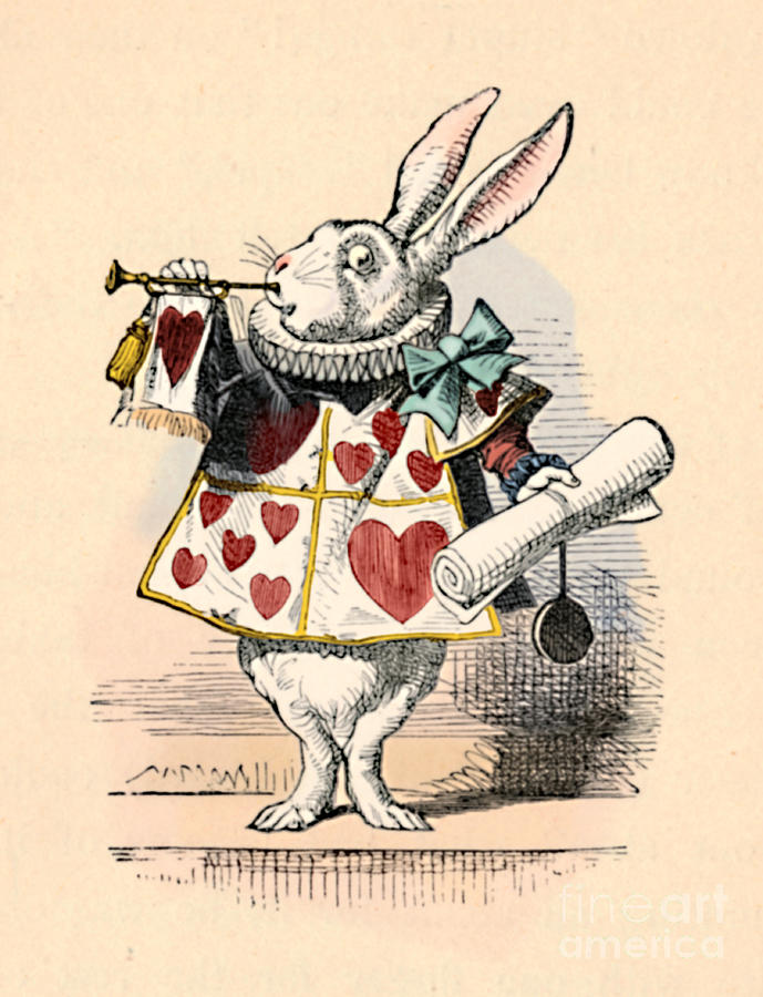 A Rabbit As Court Official Blowing #2 Drawing by Print Collector