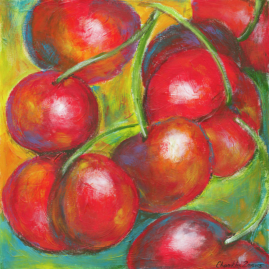Abstract Fruits IIi #2 Painting by Chariklia Zarris