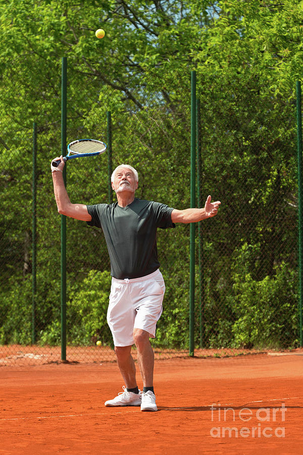 Active Senior Man Playing Tennis #2 Photograph by Science Photo Library Active Senior Man Playing Tennis #2 Photograph by Science Photo Library