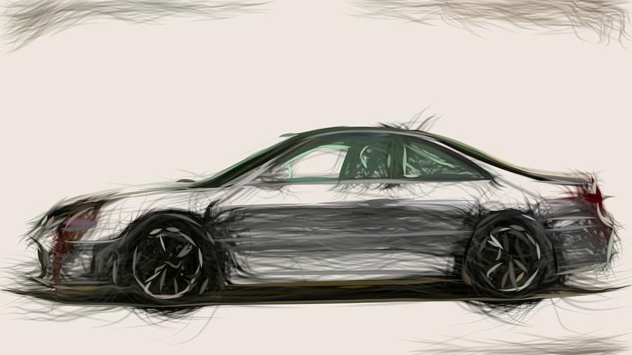 Acura Draw #2 Digital Art by CarsToon Concept