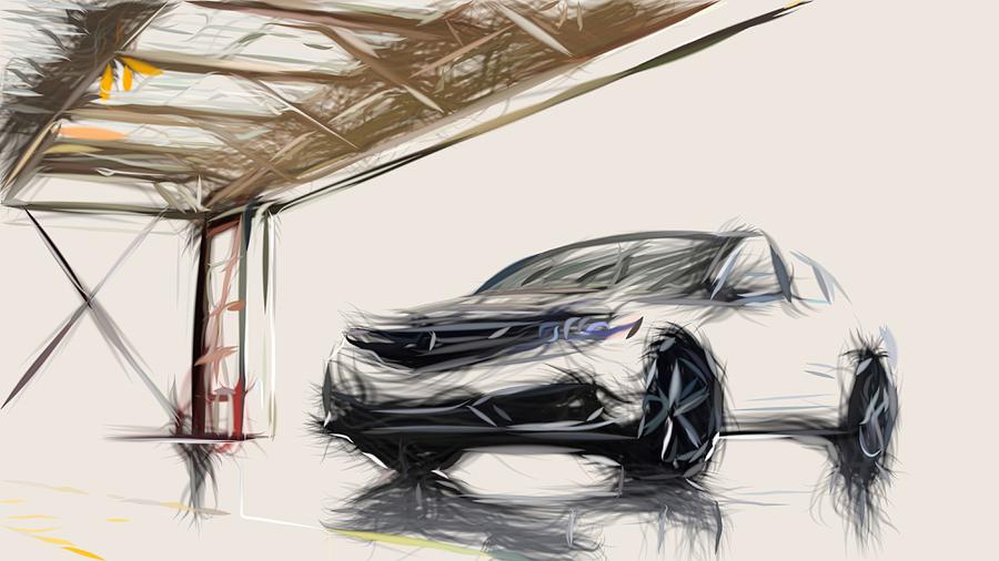 Acura ILX Draw #2 Digital Art by CarsToon Concept