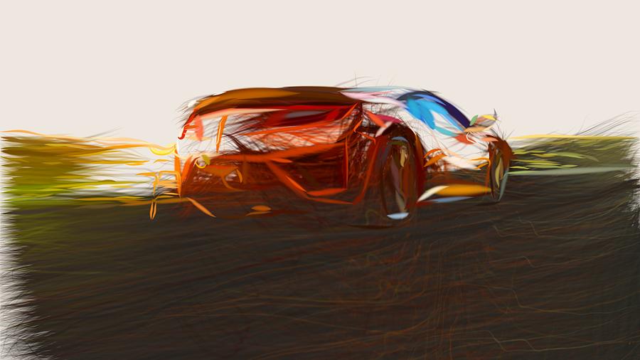 Acura NSX Drawing #3 Digital Art by CarsToon Concept