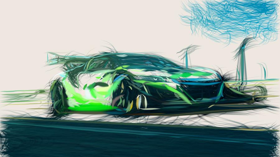 Acura NSX EV Draw #2 Digital Art by CarsToon Concept