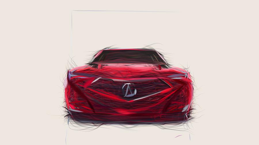 Acura Precision Draw #2 Digital Art by CarsToon Concept