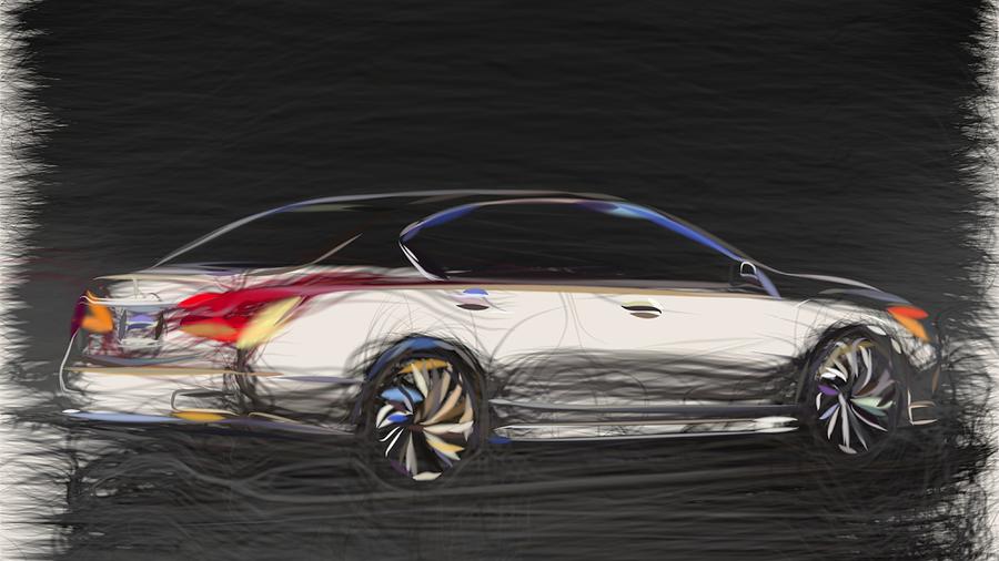 Acura RLX Draw #2 Digital Art by CarsToon Concept