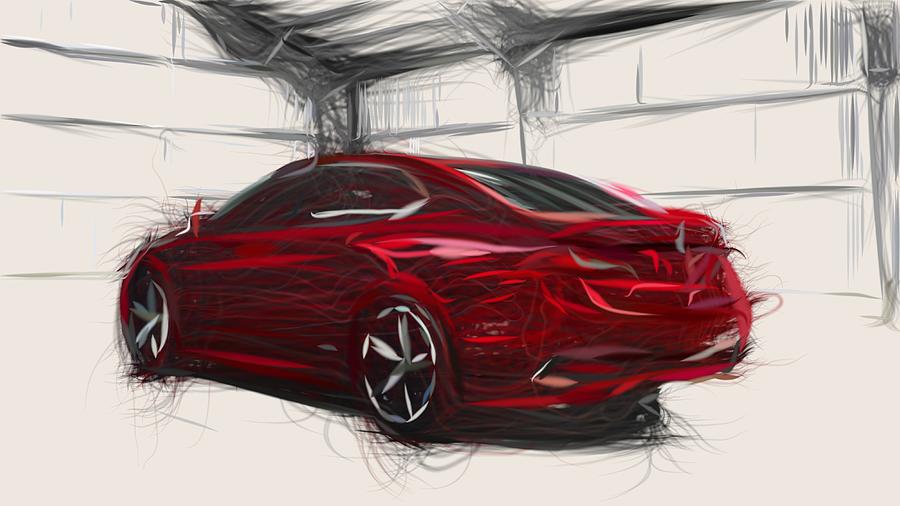 Acura TLX Prototype Drawing #3 Digital Art by CarsToon Concept