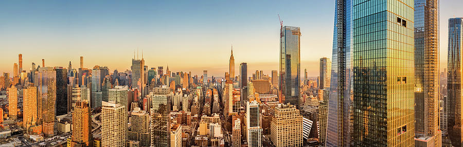 Aerial panorama of New York skyline #2 Photograph by Mihai Andritoiu