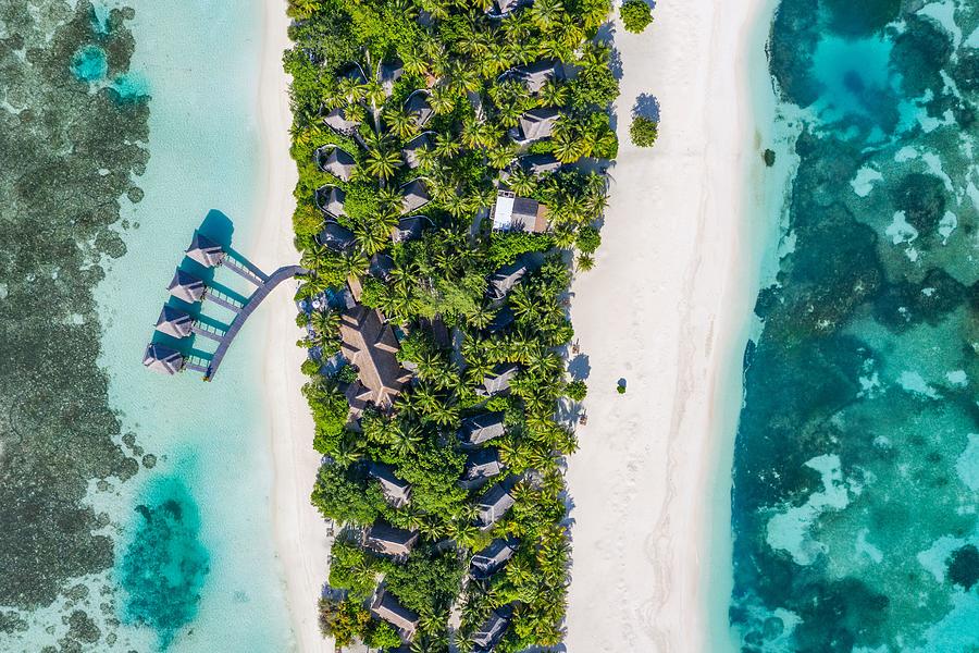 Summer Photograph - Aerial View Of Beach In Maldives #2 by Levente Bodo