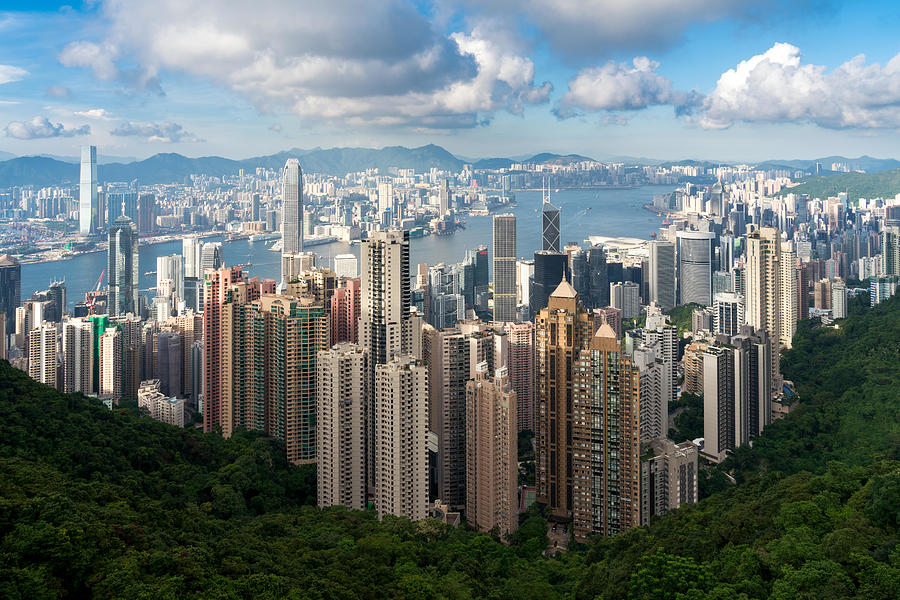 Aerial View Of Hong Kong Skyline Photograph by Prasit Rodphan - Fine ...