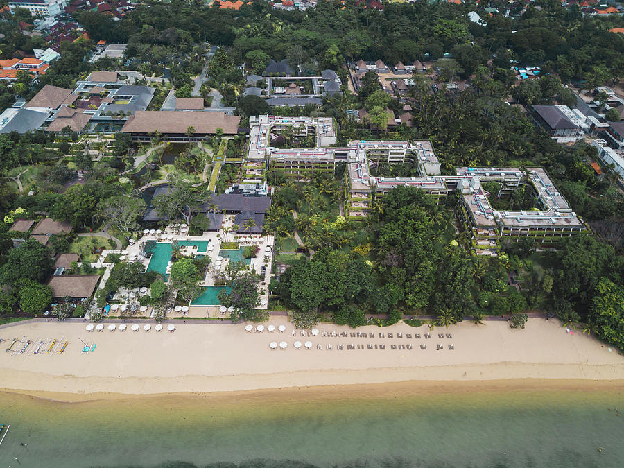 Aerial View Of Hotel At Sanur Beach,bali,indonesia Photograph by Cavan ...