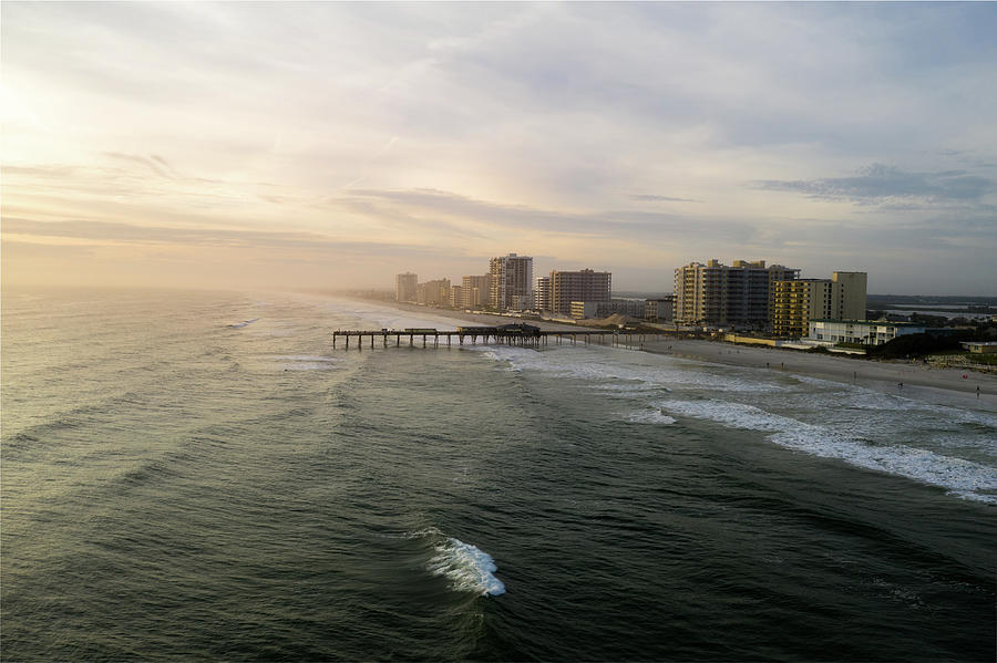 Aerial View Of Sunrise In Daytona Beach, Florida Photograph