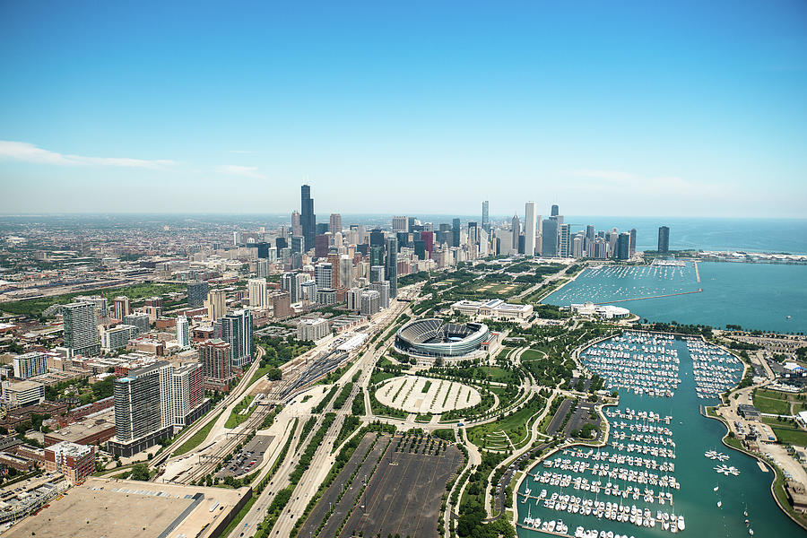 Aerial View Of The Downtown In Chicago #2 Photograph by Franckreporter