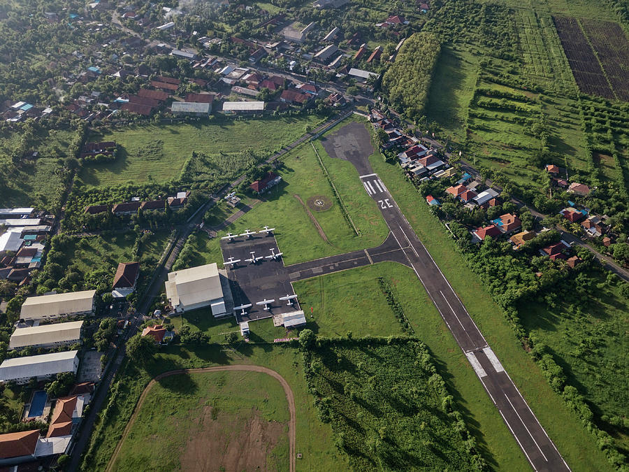 Transportation Photograph - Aerial View Of The Small Airport #2 by Cavan Images