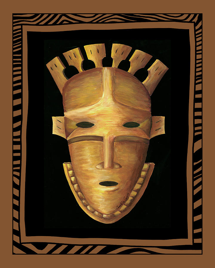 African Mask IIi #2 Painting by Chariklia Zarris