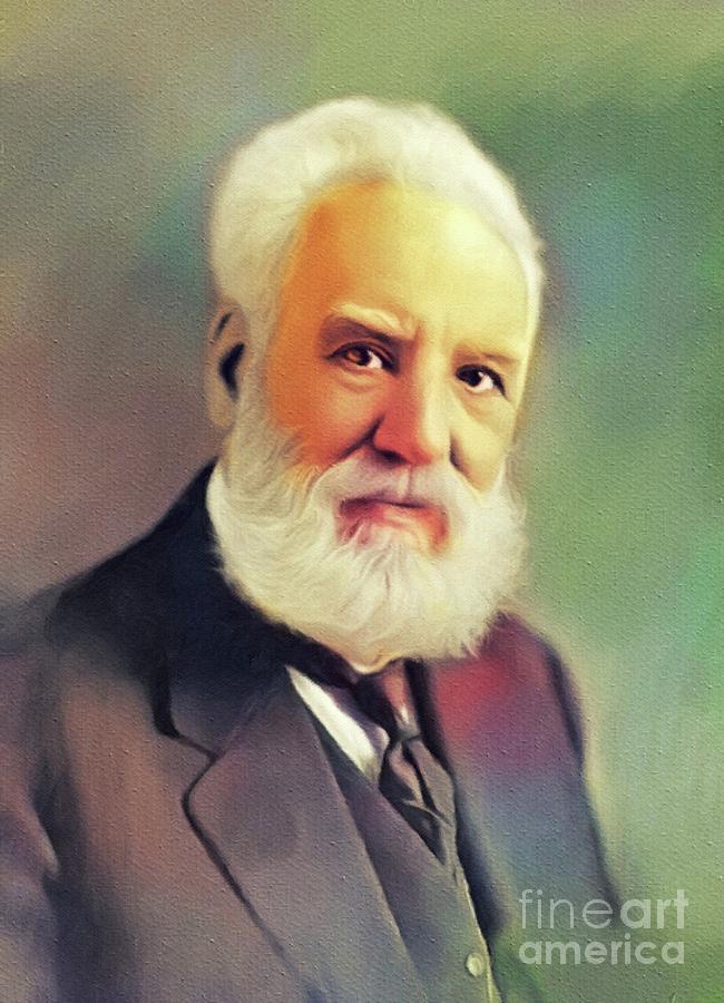 Vintage Painting - Alexander Graham Bell, Inventor #2 by Esoterica Art Agency