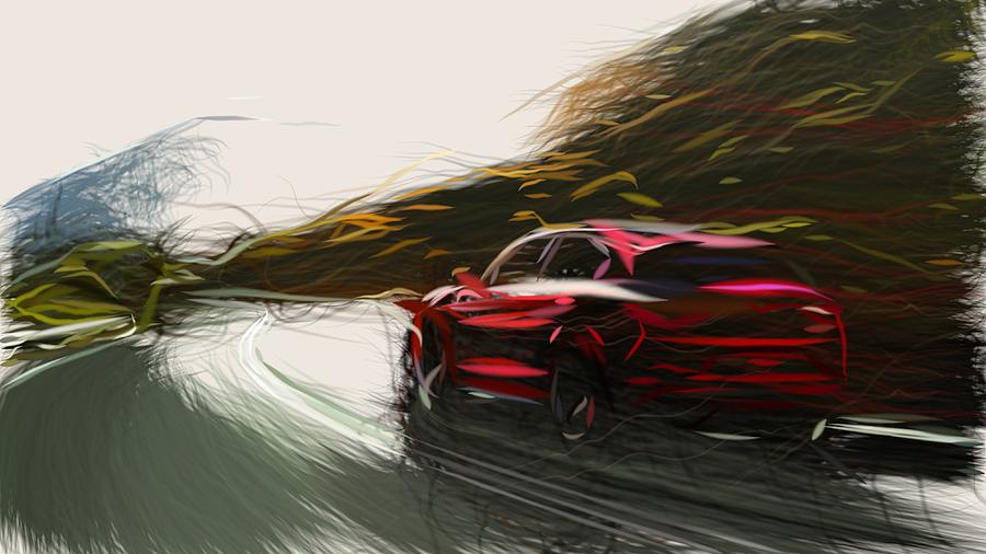 Alfa Romeo Stelvio Quadrifoglio Drawing #3 Digital Art by CarsToon Concept