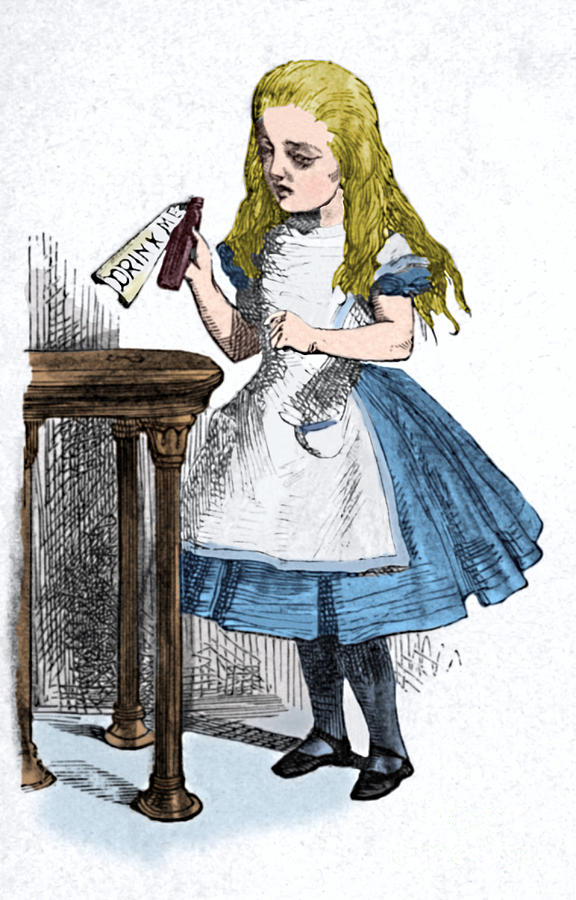 Alice Looking At The Bottle #2 Drawing by Print Collector