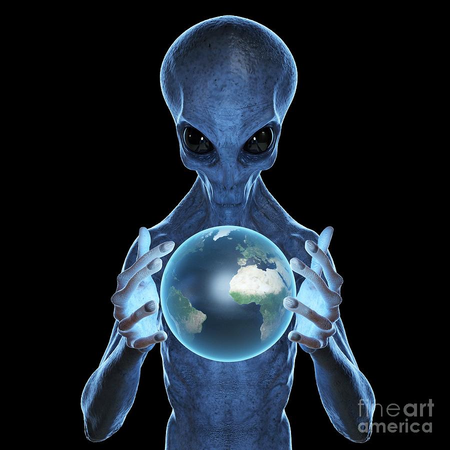 Alien Holding Earth #2 Photograph by Sebastian Kaulitzki/science Photo  Library - Pixels