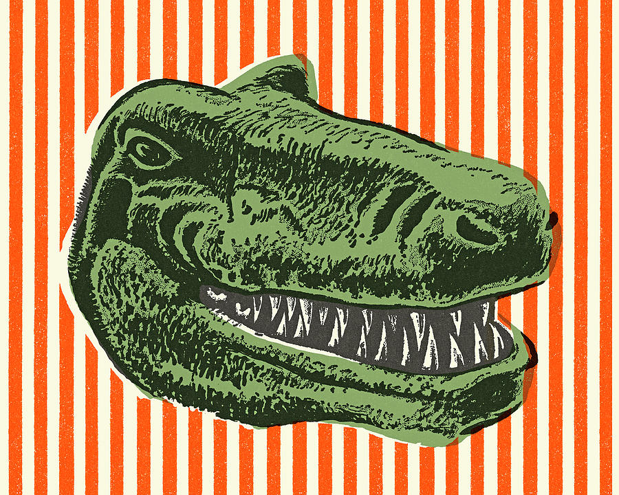 Prehistoric Drawing - Alligator Head #2 by CSA Images