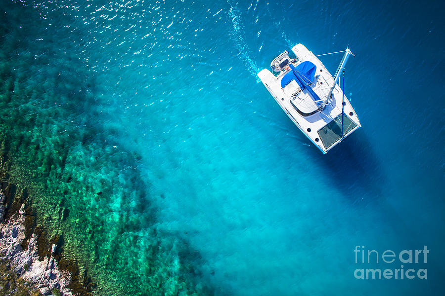 Sailboat Photograph - Amazing View To Yacht Sailing In Open by Im photo Sailboat Photograph - Amazing View To Yacht Sailing In Open by Im photo